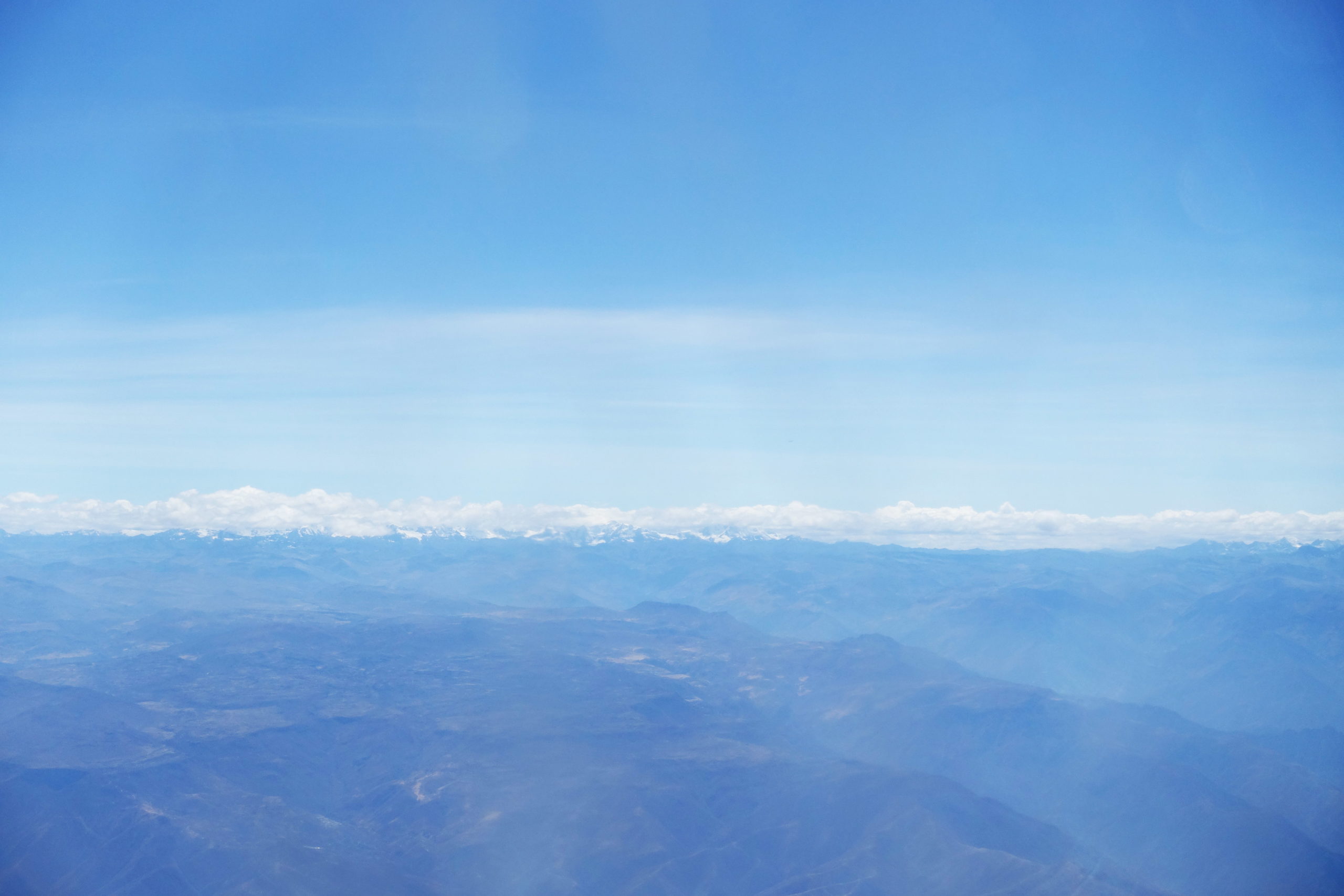High above the Andes Mountains.