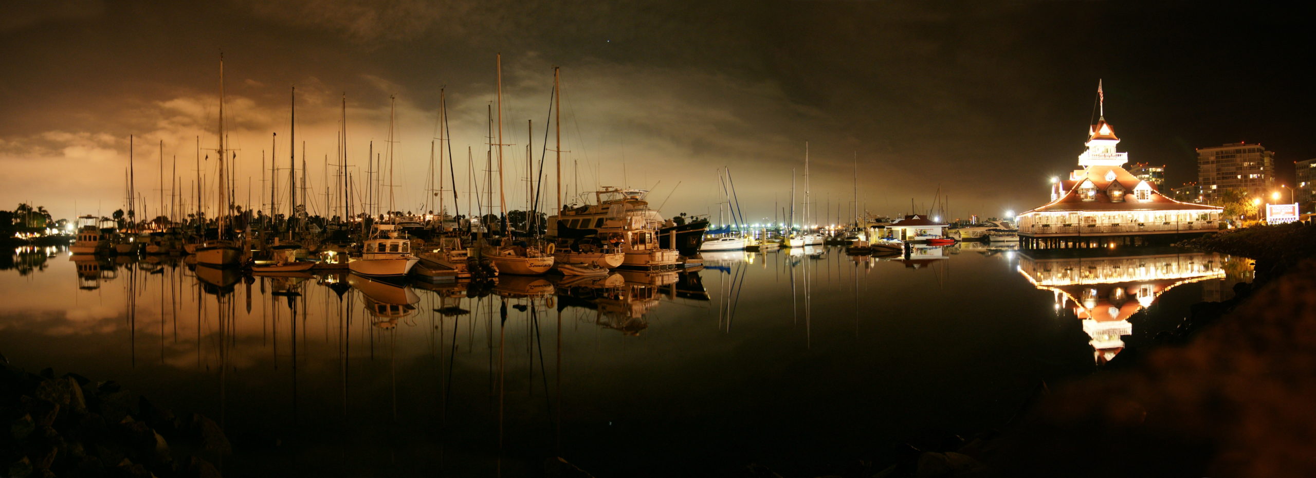 Coronado bay, at night.