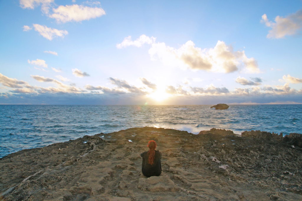 Sunrise near the holey rock.