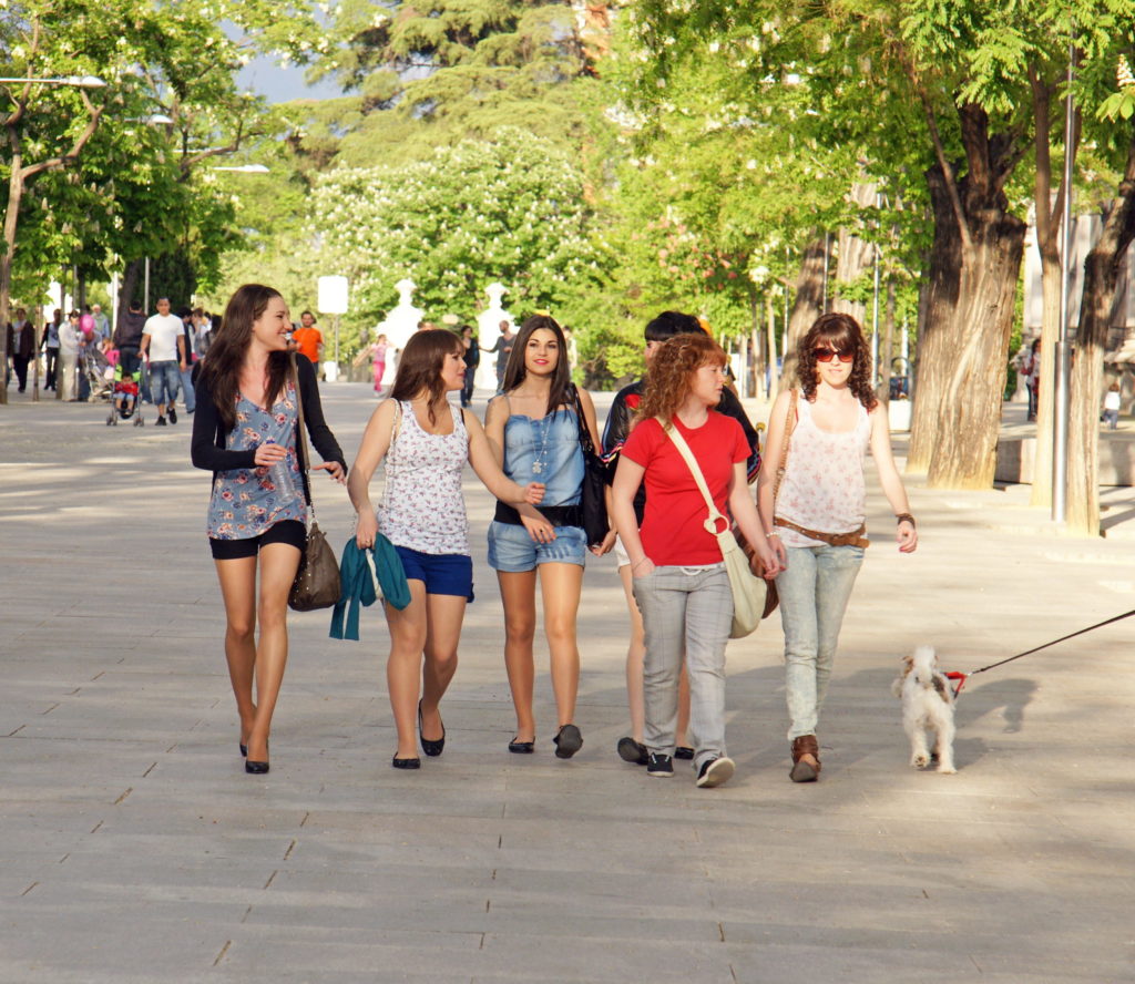 Line up, ladies.  We are going out for a walk.