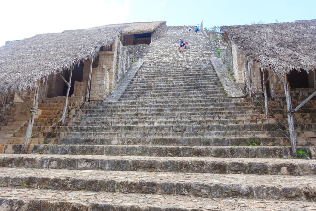 106 uneven steps to the top.