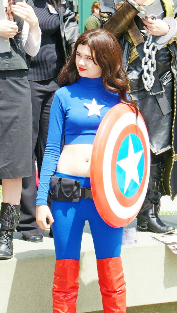 Bare-midriff Captain America.