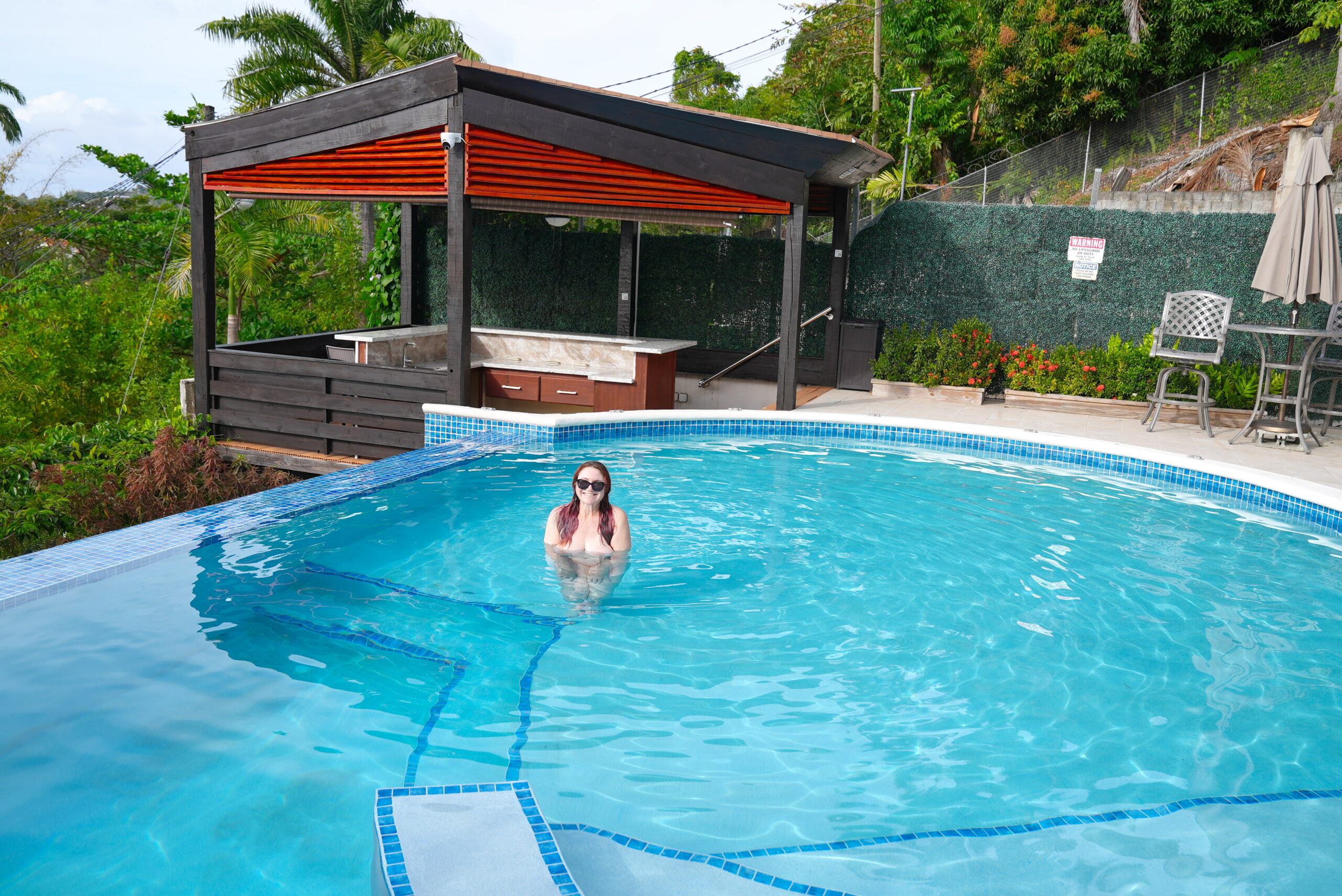 Swimming in the jungle.