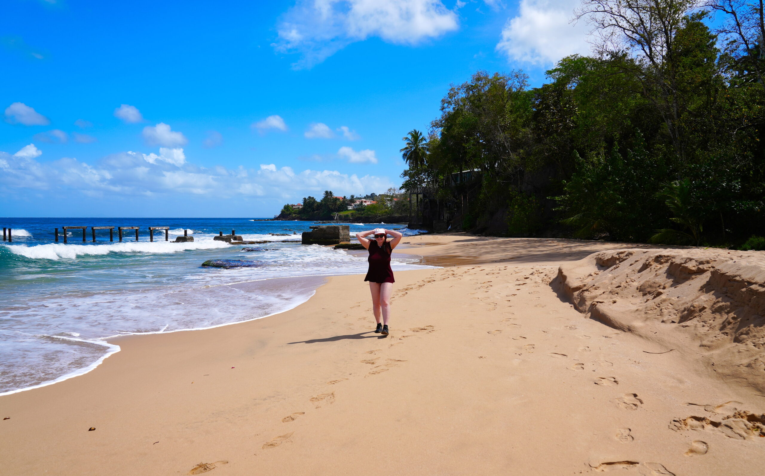 Alone on the sand.